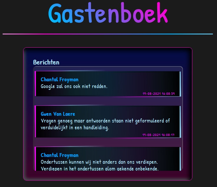 Gastenboek PHP project