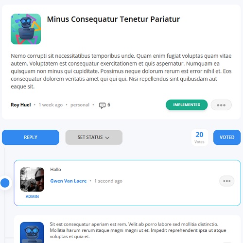 Voting application where people can vote for ideas